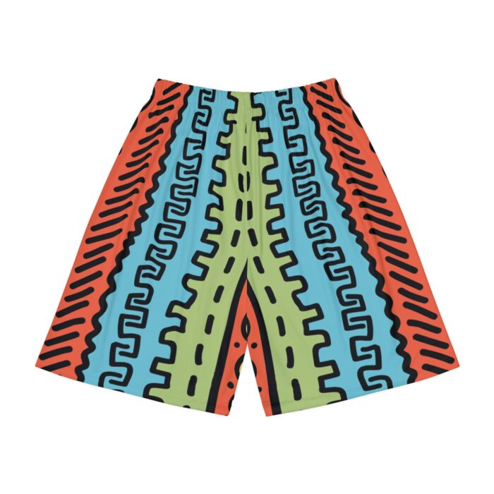 Ebullient Ethnic African mudcloth style design in colorful men’s Sports Shorts