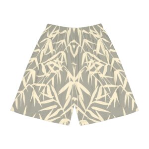 Tropical bamboo silhouette design in khaki beige Men’s Sports Shorts (AOP)