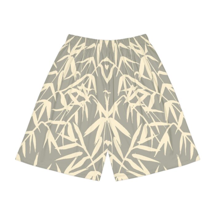 Tropical bamboo silhouette design in khaki beige Men’s Sports Shorts (AOP)