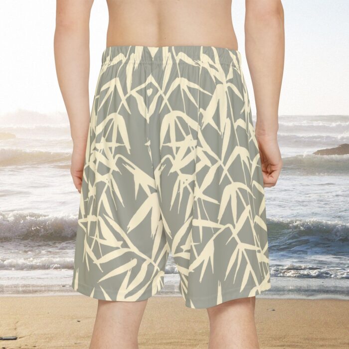 Tropical bamboo silhouette design in khaki beige Men’s Sports Shorts (AOP)