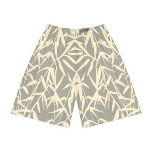 Tropical bamboo silhouette design in khaki beige Men’s Sports Shorts (AOP)