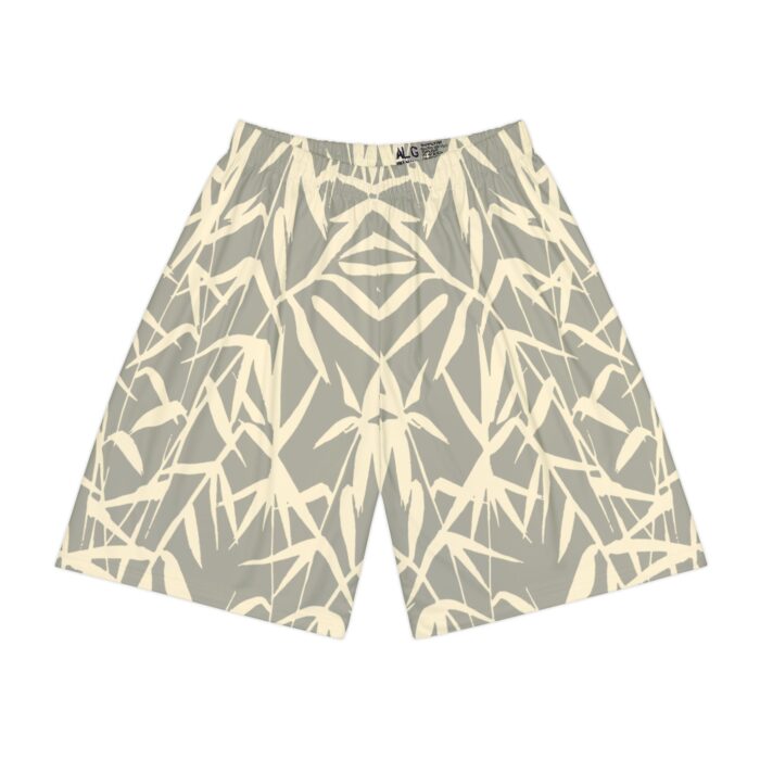 Tropical bamboo silhouette design in khaki beige Men’s Sports Shorts (AOP)